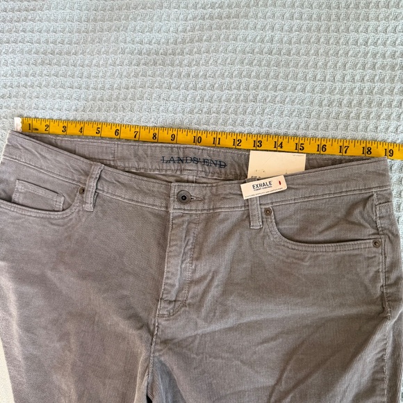 NEW Lands End Corduroy Pants Womens Petite 16P Gray Straight Leg Stretch Winter - Picture 8 of 10